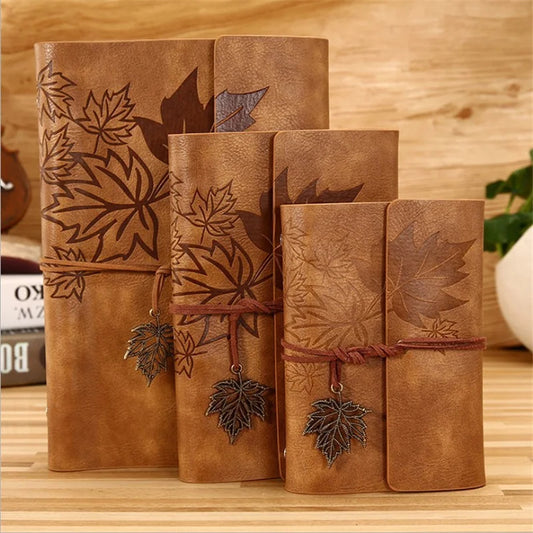 Travelers Vintage Notebook, PU Leather Blank Kraft Diary Note Book, Journal Sketchbook, Stationery School Office Supplies, Christmas Gift