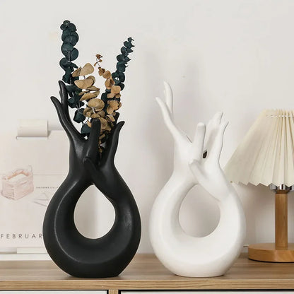 Hot Sell Nordic Abstract Body Art Ceramic Advanced Hand Vase Decoration Crafts Creative Living Room Decoration Ornaments