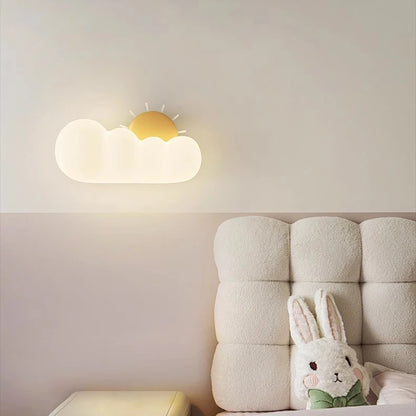 Pink Rabbit Lamp On White Clouds Cute Girl Bedroom Bedside Wall Lamps Modern Cartoon Children's Room Princess Room Wall Lights