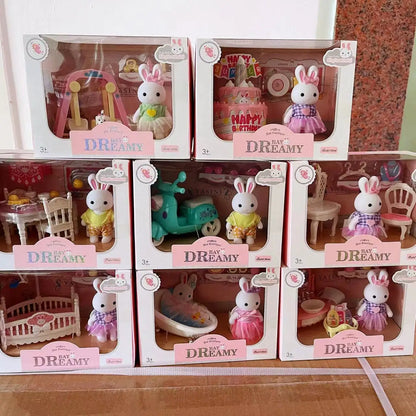 Little Rabbit Dresser Lovely Scene Play Toys Simulation Modelling Children Birthday Gift Indoor Parent-Child Interaction