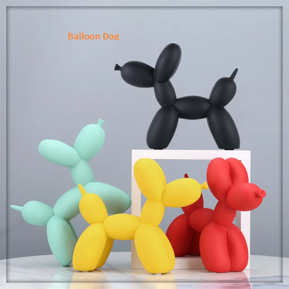 Matte Balloon Dog Statue Resin Sculpture Modern Nordic Accessories Home Decoration Ornaments  for Living Room Animal Figures