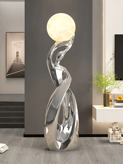 Home Decor Statue Abstract Art Ornaments Nordic Living Room Large Floor Luminous Sculpture Housewarming Gift Interior Figurines