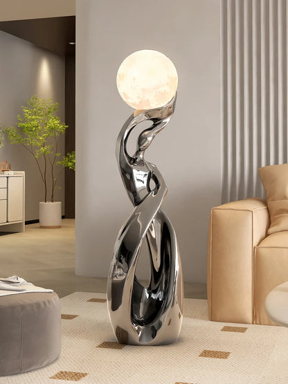 Home Decor Statue Abstract Art Ornaments Nordic Living Room Large Floor Luminous Sculpture Housewarming Gift Interior Figurines