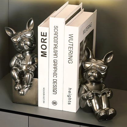 French Bulldog Bookend Sculptures Dog Butler Live room Statue House Decoration Desk Table Resin Art Animal Nordic Home Decor