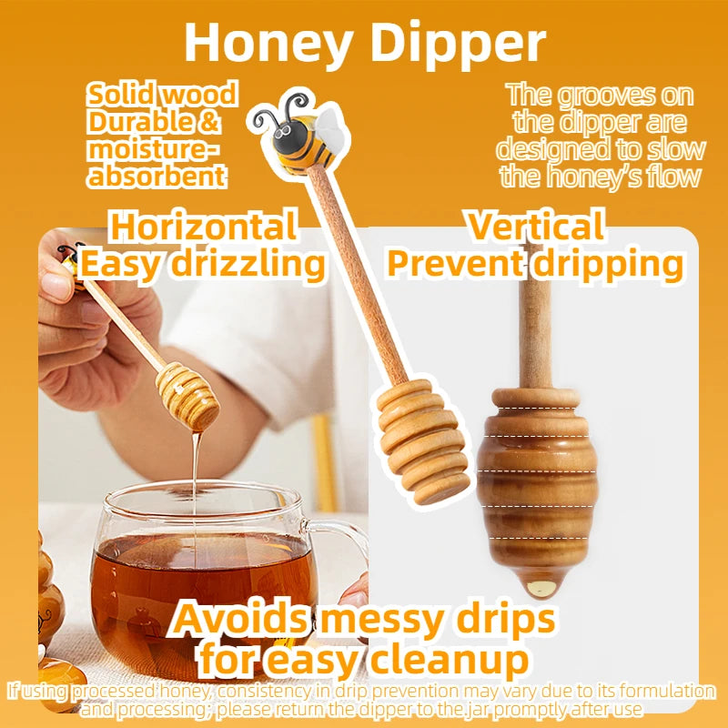 Joie Ceramic Honey Storage jar 150ml And Dipper Honey Jar With Lid Honey Stir Bar For Honey Jar Supplies Kitchen Tools