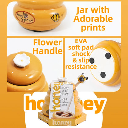 Joie Ceramic Honey Storage jar 150ml And Dipper Honey Jar With Lid Honey Stir Bar For Honey Jar Supplies Kitchen Tools