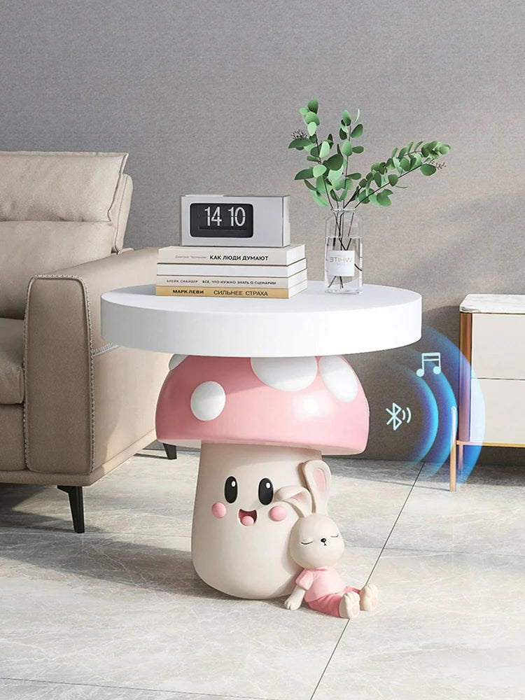 Nordic Style Home Decor Mushroom Statue Side Table Creative Indoor Statue Ornaments Room Decor Bedside Cabinet Housewarming Gift