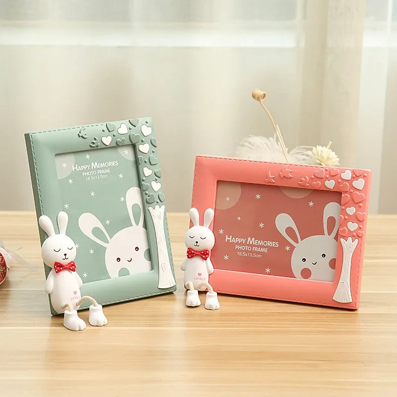 7 Inch Cartoon Cute Rabbit Photo Frame Kindergarten Student Photo Frame Horizontal Children's Table Creative