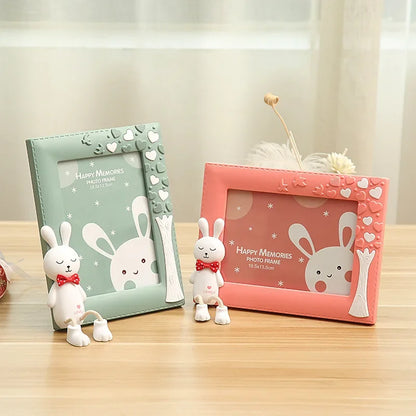 7 Inch Cartoon Cute Rabbit Photo Frame Kindergarten Student Photo Frame Horizontal Children's Table Creative