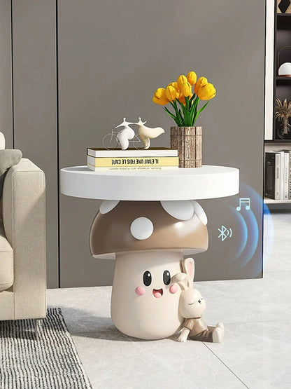 Nordic Style Home Decor Mushroom Statue Side Table Creative Indoor Statue Ornaments Room Decor Bedside Cabinet Housewarming Gift