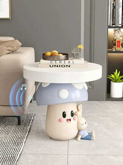 Nordic Style Home Decor Mushroom Statue Side Table Creative Indoor Statue Ornaments Room Decor Bedside Cabinet Housewarming Gift