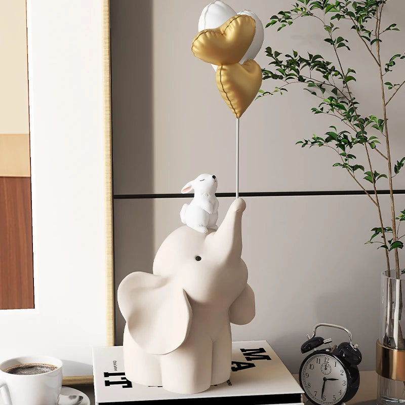 Home Decor Nordic Small Elephant Statue Tabletop Decor Interior Figurines Modern Small Cartoon Animal Art Crafts Gifts Sculpture