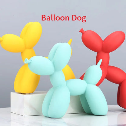 Matte Balloon Dog Statue Resin Sculpture Modern Nordic Accessories Home Decoration Ornaments  for Living Room Animal Figures