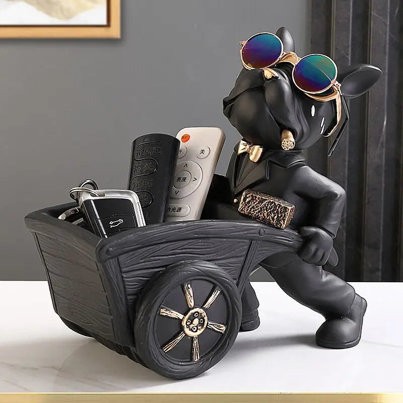 Nordic Personality Teasing Sunglasses Dog Minimalist High-End Bulldog Storage Ornaments Home Animal Decorations