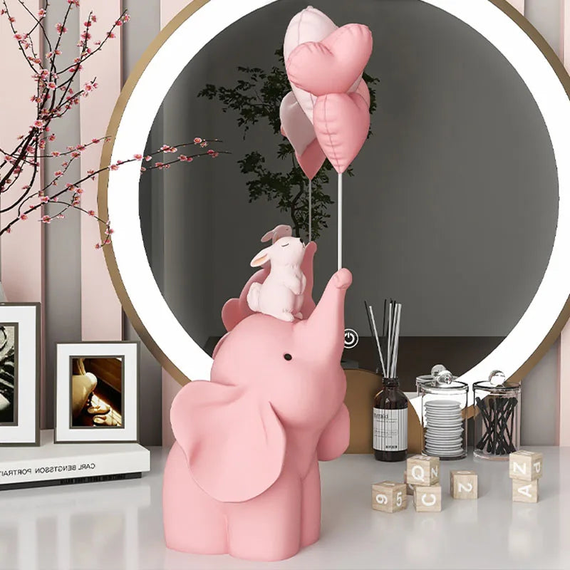 Home Decor Nordic Small Elephant Statue Tabletop Decor Interior Figurines Modern Small Cartoon Animal Art Crafts Gifts Sculpture