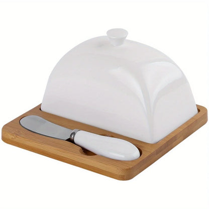 Creative Cute Small Sauce Dish with Lid Butter Cheese Box Seasoning Dish Ceramic Tableware Dessert Snack Vinegar Dish