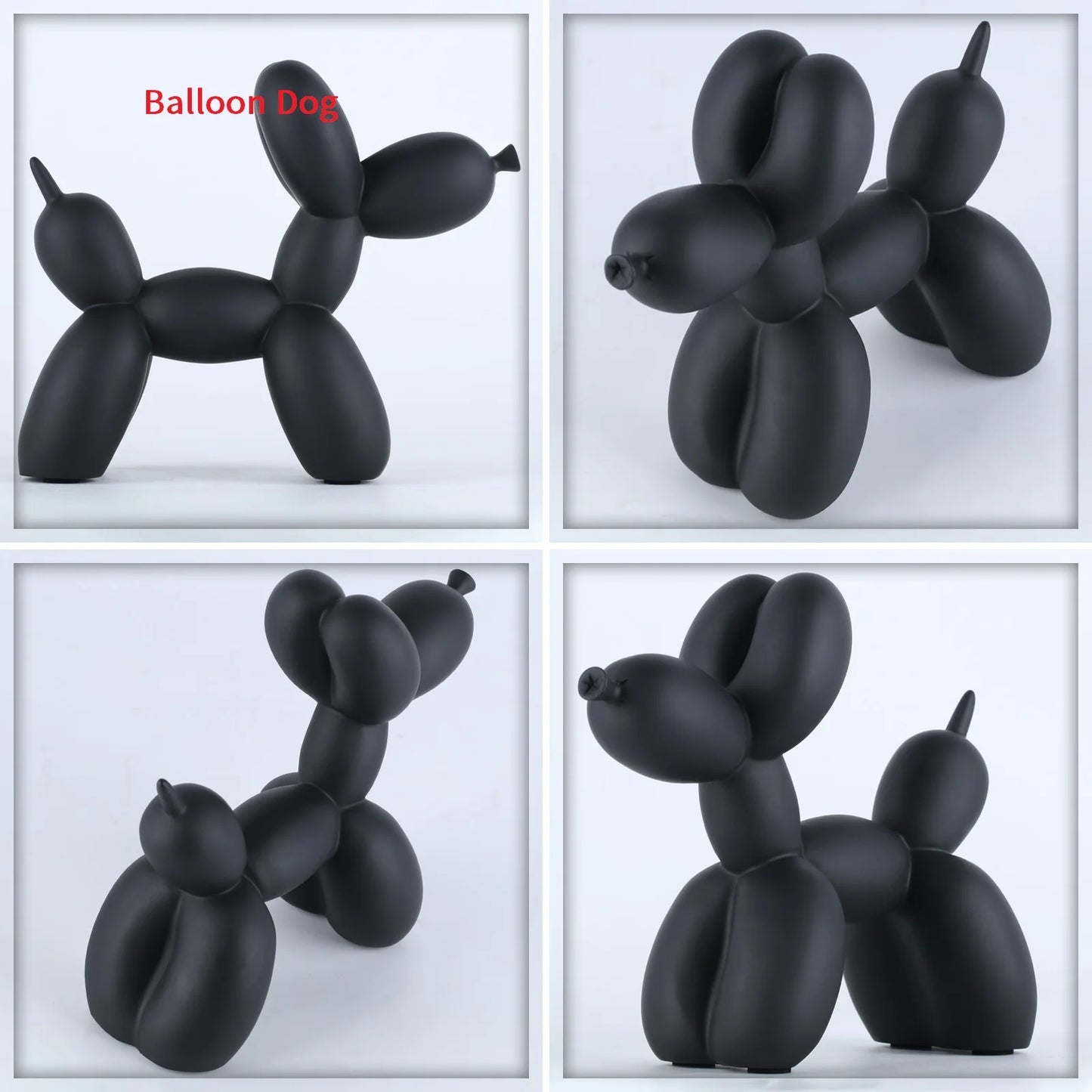 Matte Balloon Dog Statue Resin Sculpture Modern Nordic Accessories Home Decoration Ornaments  for Living Room Animal Figures