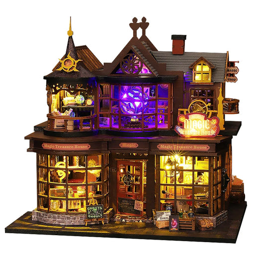 New 3D Wooden Puzzle Mini Doll House DIY Small House Kit Building Assembly Model Toy Home With LED Light Dollhouse Xmas Gifts