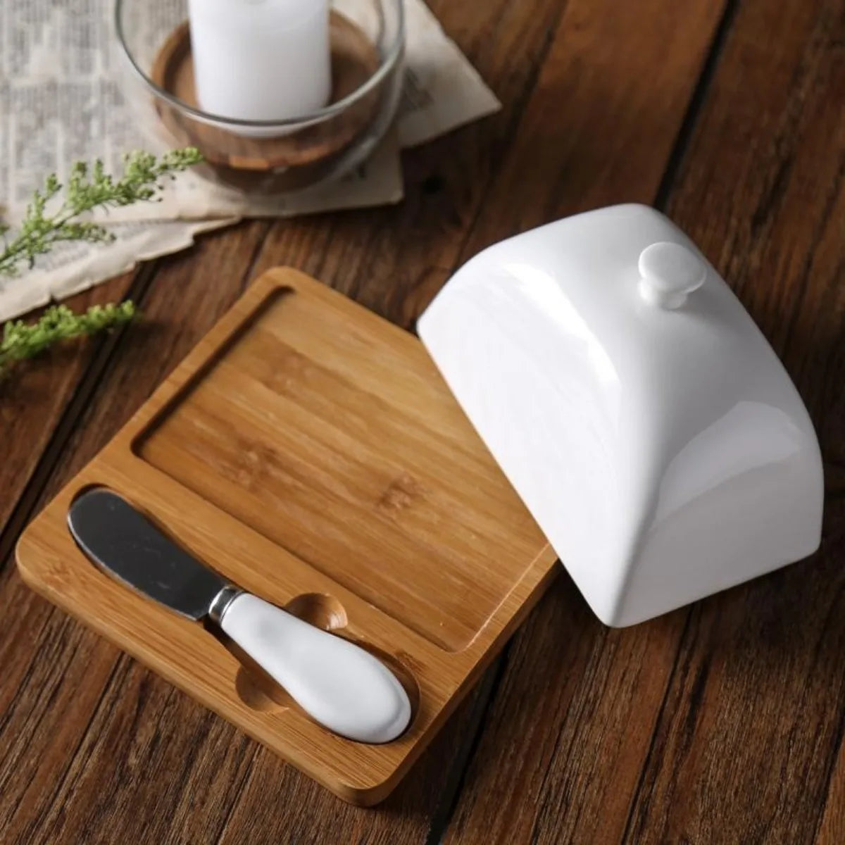 Creative Cute Small Sauce Dish with Lid Butter Cheese Box Seasoning Dish Ceramic Tableware Dessert Snack Vinegar Dish