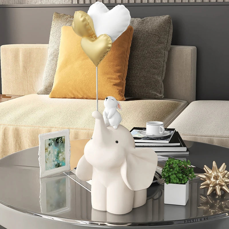 Home Decor Nordic Small Elephant Statue Tabletop Decor Interior Figurines Modern Small Cartoon Animal Art Crafts Gifts Sculpture