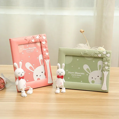 7 Inch Cartoon Cute Rabbit Photo Frame Kindergarten Student Photo Frame Horizontal Children's Table Creative