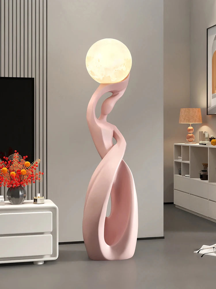 Home Decor Statue Abstract Art Ornaments Nordic Living Room Large Floor Luminous Sculpture Housewarming Gift Interior Figurines